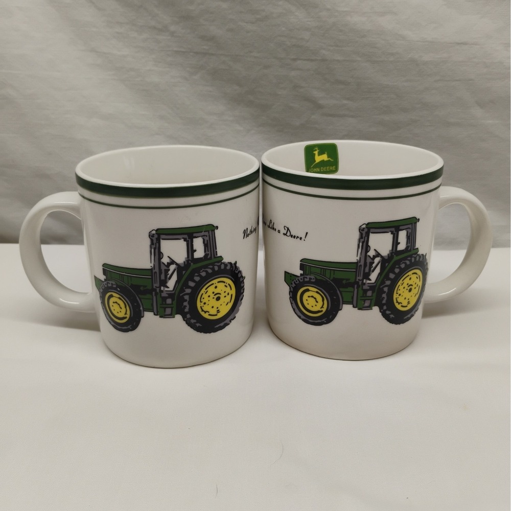 John Deere Coffee Mugs Nothing Runs Like A Deere Tractor Set Of 2 Cups Gibson